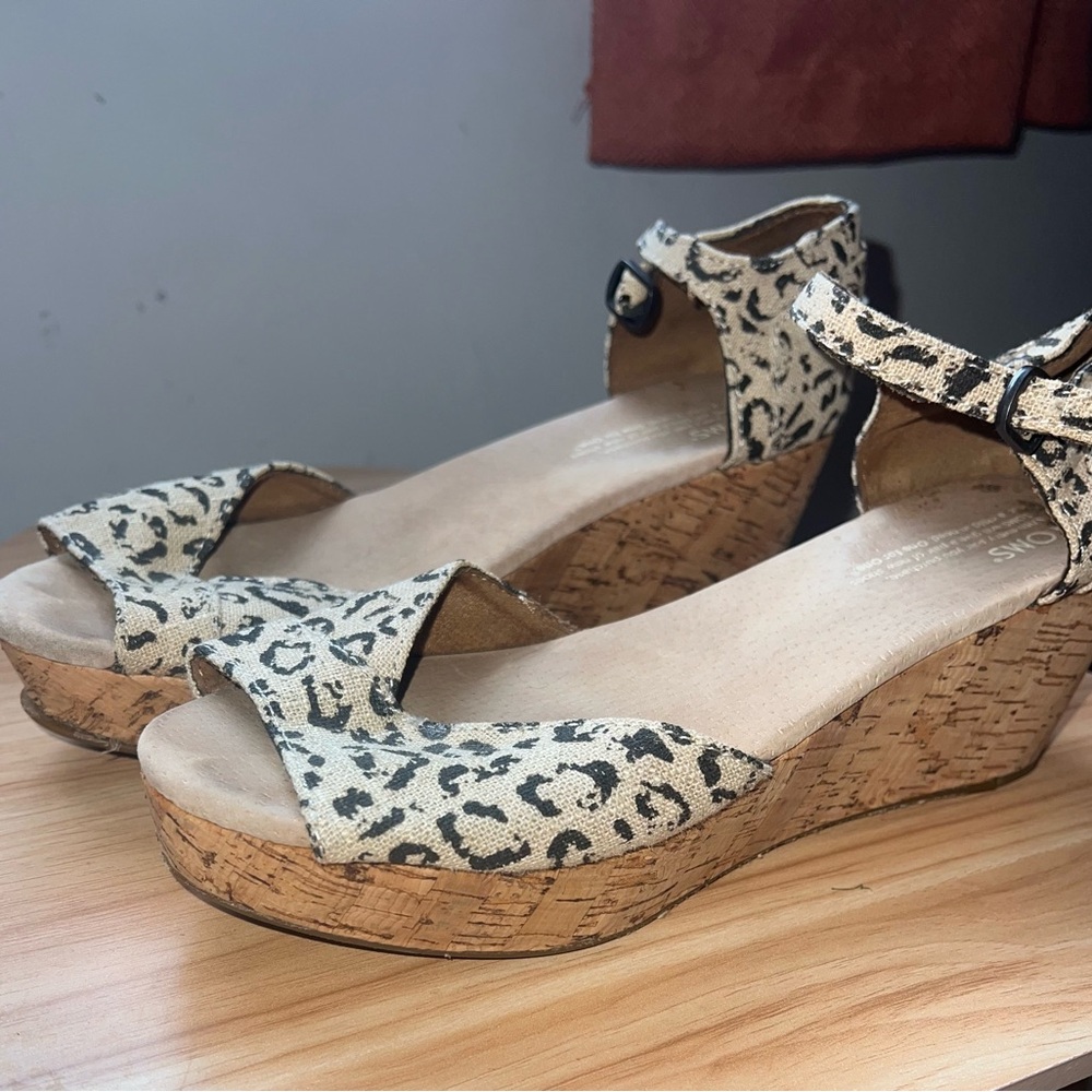 Leopard Print Wedge Sandals
